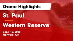 St. Paul  vs Western Reserve  Game Highlights - Sept. 10, 2020