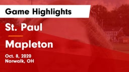 St. Paul  vs Mapleton  Game Highlights - Oct. 8, 2020
