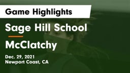 Sage Hill School vs McClatchy  Game Highlights - Dec. 29, 2021