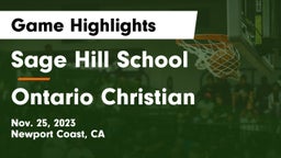 Sage Hill School vs Ontario Christian  Game Highlights - Nov. 25, 2023