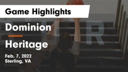 Dominion  vs Heritage  Game Highlights - Feb. 7, 2022