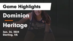 Dominion  vs Heritage  Game Highlights - Jan. 26, 2024