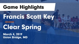 Francis Scott Key  vs Clear Spring  Game Highlights - March 4, 2019