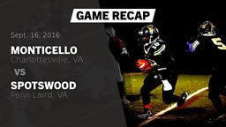 Recap: Monticello  vs. Spotswood  2016