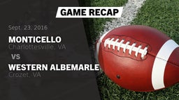 Recap: Monticello  vs. Western Albemarle  2016