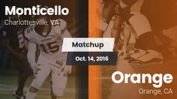 Matchup: Monticello High vs. Orange  2016