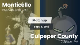 Matchup: Monticello High vs. Culpeper County  2019