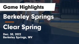Berkeley Springs  vs Clear Spring  Game Highlights - Dec. 30, 2022