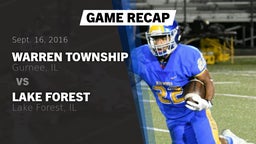 Recap: Warren Township  vs. Lake Forest  2016