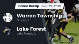 Recap: Warren Township  vs. Lake Forest  2019