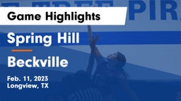 Spring Hill  vs Beckville  Game Highlights - Feb. 11, 2023