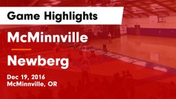 McMinnville  vs Newberg  Game Highlights - Dec 19, 2016