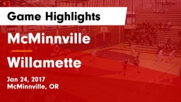 McMinnville  vs Willamette  Game Highlights - Jan 24, 2017