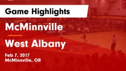 McMinnville  vs West Albany  Game Highlights - Feb 7, 2017