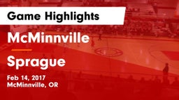 McMinnville  vs Sprague  Game Highlights - Feb 14, 2017