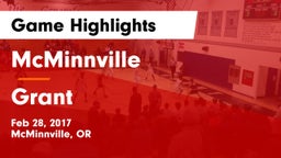 McMinnville  vs Grant  Game Highlights - Feb 28, 2017