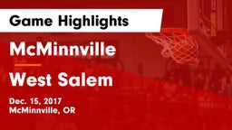 McMinnville  vs West Salem  Game Highlights - Dec. 15, 2017