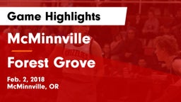 McMinnville  vs Forest Grove  Game Highlights - Feb. 2, 2018