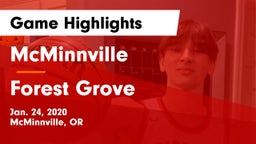 McMinnville  vs Forest Grove  Game Highlights - Jan. 24, 2020