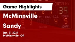 McMinnville  vs Sandy  Game Highlights - Jan. 3, 2024