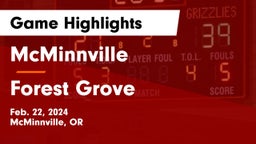 McMinnville  vs Forest Grove  Game Highlights - Feb. 22, 2024