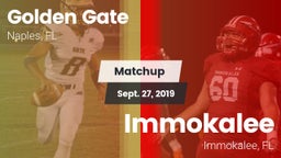 Matchup: Golden Gate High vs. Immokalee  2019