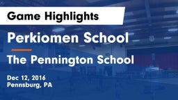 Perkiomen School vs The Pennington School Game Highlights - Dec 12, 2016