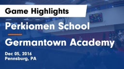 Perkiomen School vs Germantown Academy Game Highlights - Dec 05, 2016