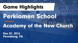Perkiomen School vs Academy of the New Church Game Highlights - Dec 07, 2016