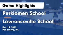 Perkiomen School vs Lawrenceville School Game Highlights - Dec 13, 2016
