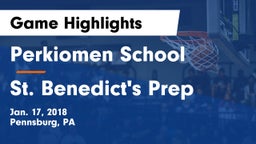 Perkiomen School vs St. Benedict's Prep Game Highlights - Jan. 17, 2018