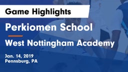 Perkiomen School vs West Nottingham Academy Game Highlights - Jan. 14, 2019