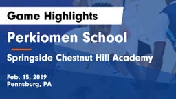Perkiomen School vs Springside Chestnut Hill Academy  Game Highlights - Feb. 15, 2019
