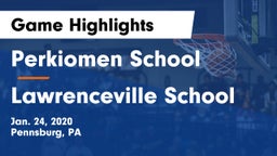 Perkiomen School vs Lawrenceville School Game Highlights - Jan. 24, 2020