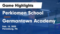 Perkiomen School vs Germantown Academy Game Highlights - Feb. 14, 2020