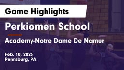 Perkiomen School vs Academy-Notre Dame De Namur  Game Highlights - Feb. 10, 2023