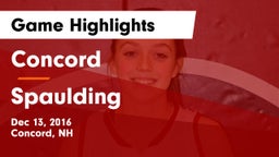 Concord  vs Spaulding  Game Highlights - Dec 13, 2016