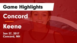 Concord  vs Keene  Game Highlights - Jan 27, 2017