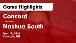Concord  vs Nashua  South Game Highlights - Jan. 19, 2018