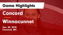 Concord  vs Winnacunnet  Game Highlights - Jan. 30, 2018
