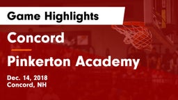 Concord  vs Pinkerton Academy Game Highlights - Dec. 14, 2018