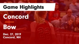 Concord  vs Bow  Game Highlights - Dec. 27, 2019