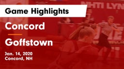 Concord  vs Goffstown  Game Highlights - Jan. 14, 2020