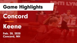 Concord  vs Keene  Game Highlights - Feb. 28, 2020