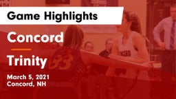 Concord  vs Trinity  Game Highlights - March 5, 2021