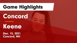 Concord  vs Keene  Game Highlights - Dec. 13, 2021