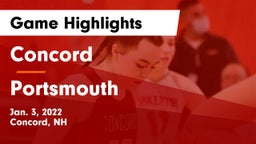 Concord  vs Portsmouth  Game Highlights - Jan. 3, 2022