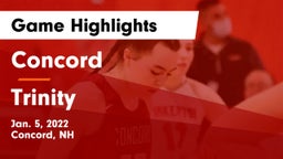 Concord  vs Trinity  Game Highlights - Jan. 5, 2022