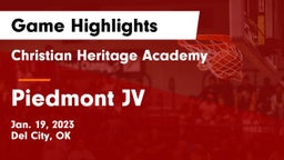 Christian Heritage Academy vs Piedmont JV Game Highlights - Jan. 19, 2023