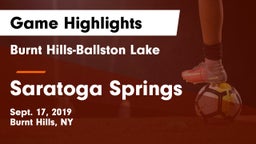 Burnt Hills-Ballston Lake  vs Saratoga Springs Game Highlights - Sept. 17, 2019